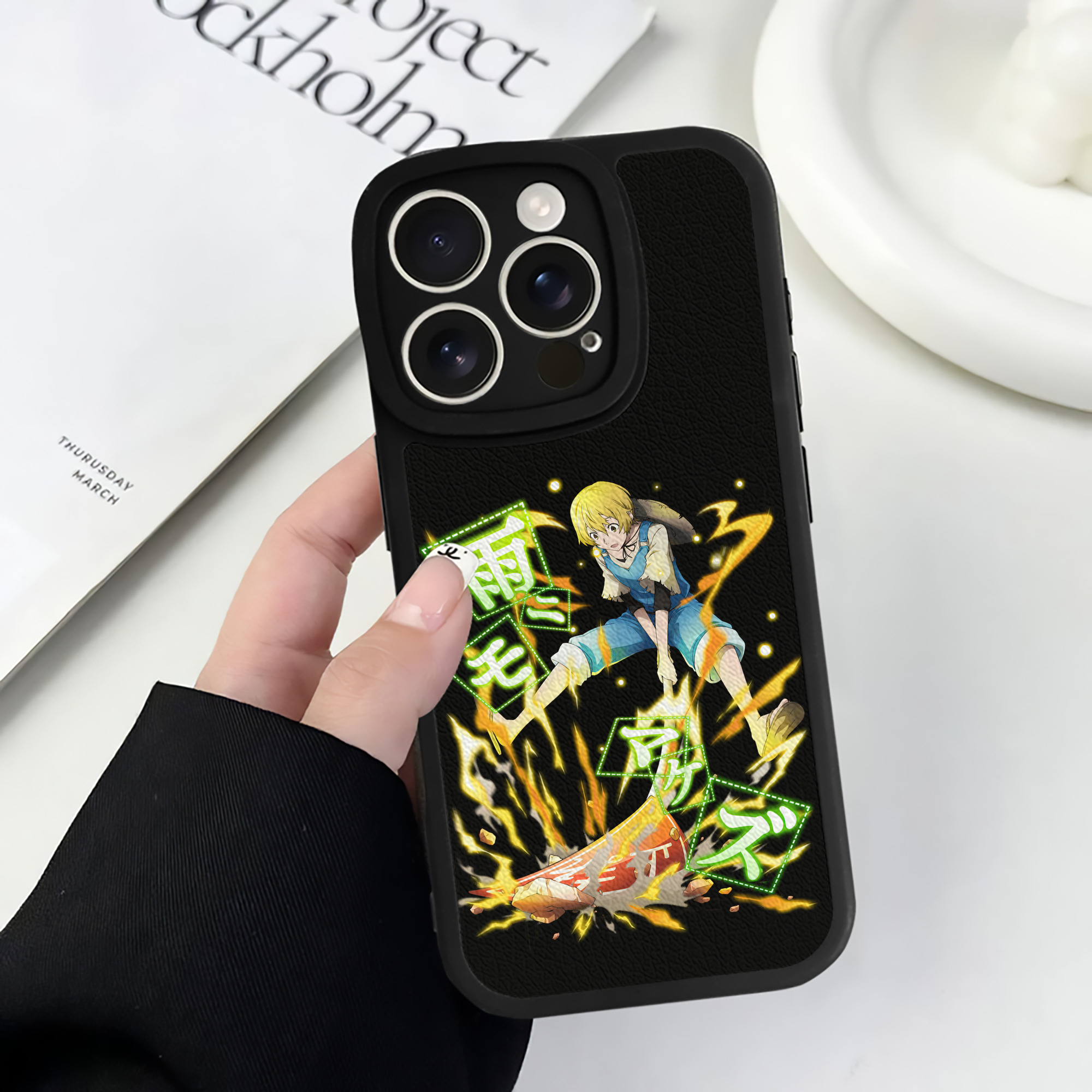 （画像用） 文豪ストレイドッグス Bungo Stray Dogs 【iPhone 16シリーズ対応】シリコンスマホケース（レザー調） 材質：シリコン